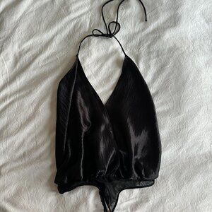 Free People Silk Bodysuit, M